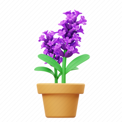 Lavender, potted flower, flower, garden, nature, floral, botanical 3D illustration - Download on Iconfinder