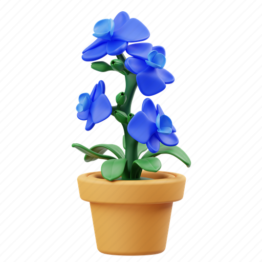 Orchid, potted flower, flower, garden, nature, floral, botanical 3D illustration - Download on Iconfinder