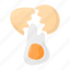egg, broken, yolk, egg white, albumen, breakfast, food 