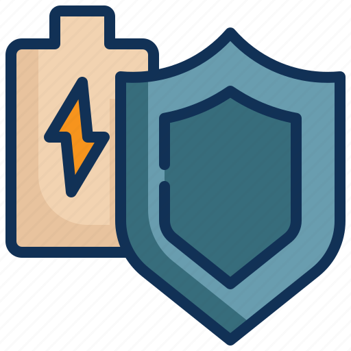 Battery, protect, shield, power, energy, saving icon - Download on Iconfinder