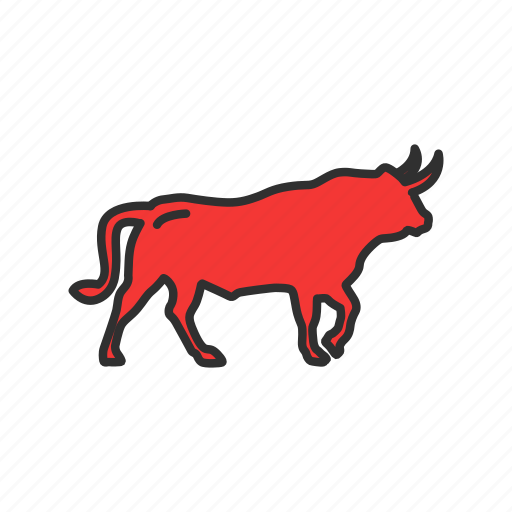 Animal, bull, bull market, red bull icon - Download on Iconfinder