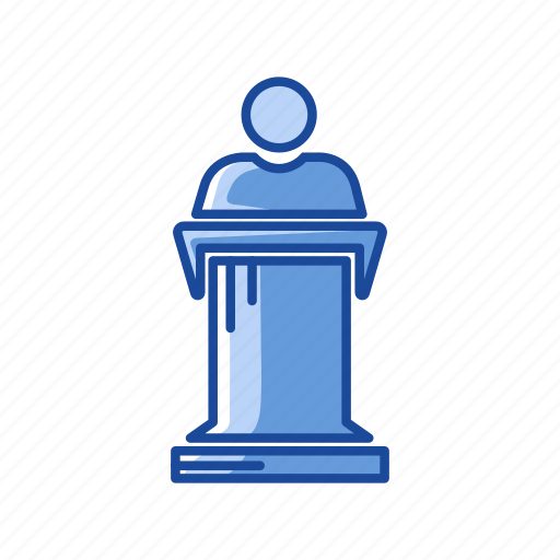Conference, male, podium, speech icon - Download on Iconfinder