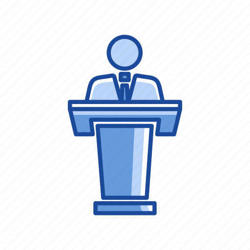 Male, male speaker, platform, speech icon - Download on Iconfinder