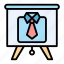 presentation, flat, line, board, dresscode, tie, necktie 