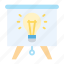 presentation, flat, board, idea, creative, lamp, business 