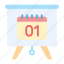 presentation, flat, board, calendar, day, date, event 
