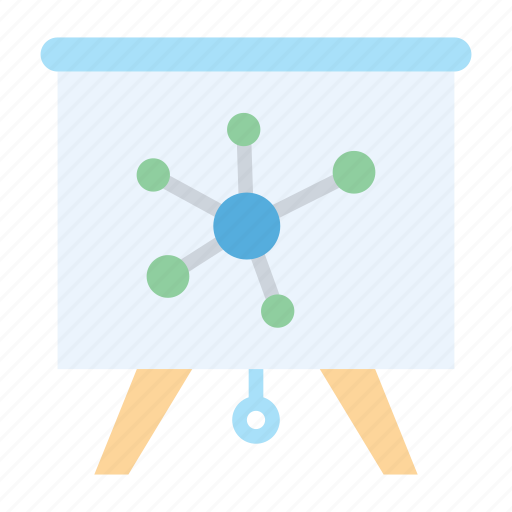 Presentation, flat, board, statistics, graph, connection, communication icon - Download on Iconfinder