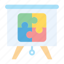 presentation, flat, board, puzzle, team, connection