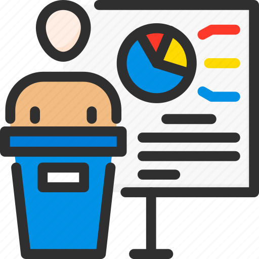 Business, conference, man, presentation, presenter, speech, stats icon - Download on Iconfinder