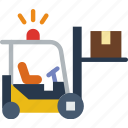 delivery, forklift, package, receive, track