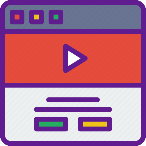 Browser, content, interaction, interface, internet, user, video icon - Download on Iconfinder