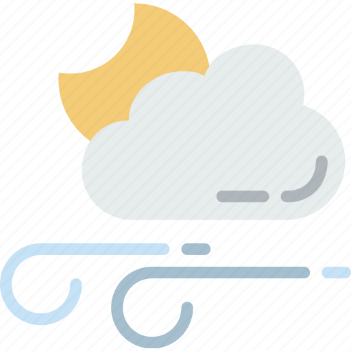 Forecast, night, rain, sun, weather, windy icon - Download on Iconfinder