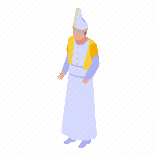 White, clothes, priest, isometric icon - Download on Iconfinder
