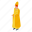 gold, clothes, priest, isometric 