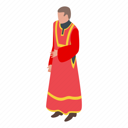 Priest, red, clothes, isometric icon - Download on Iconfinder
