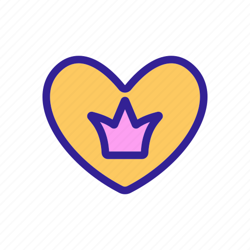 Contour, crown, heart, love, princess, silhouette icon - Download on Iconfinder