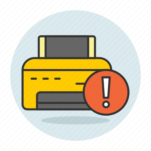 Printing machine, printer, error, exclamation, device, warning icon - Download on Iconfinder