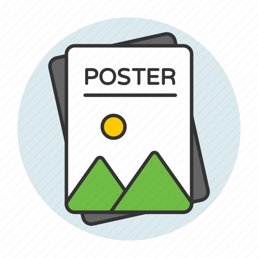 Poster print, paper, images, art, artwork, hand drawn, printing icon - Download on Iconfinder