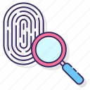 evidence, fingerprint, magnifier, search