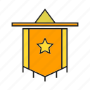 badge, flag, insignia, military rank, rank, seal, status