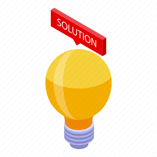 Bulb, idea, solution, isometric icon - Download on Iconfinder