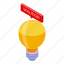 bulb, idea, solution, isometric 