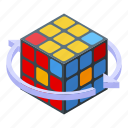 rubik, cube, solving, isometric