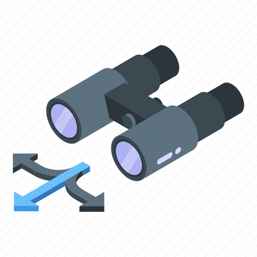 Binoculars, problem, solving, isometric icon - Download on Iconfinder