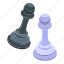 chess, pieces, isometric 