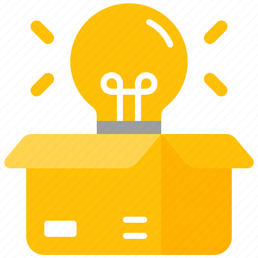 Design, product, management, box, package, bulb, idea icon - Download on Iconfinder