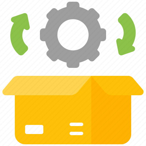 Product, management, box, package, gear, process icon - Download on Iconfinder