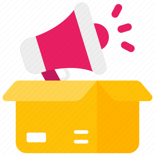 Promotion, product, management, box, package, megaphone, advertising icon - Download on Iconfinder
