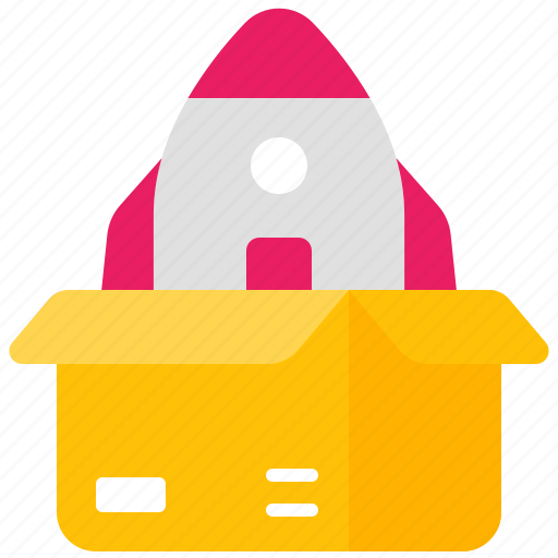 Release, product, management, box, package, launch, rocket icon - Download on Iconfinder