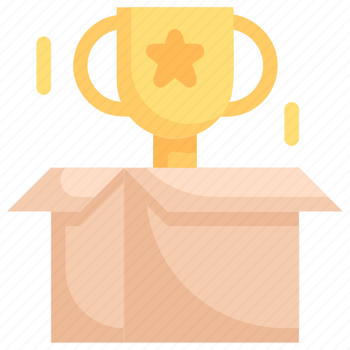 Achievement, business, industries, management, marketing, product, trophy in the box icon - Download on Iconfinder