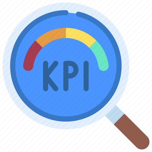 Kpi, progress, business, review, loupe icon - Download on Iconfinder