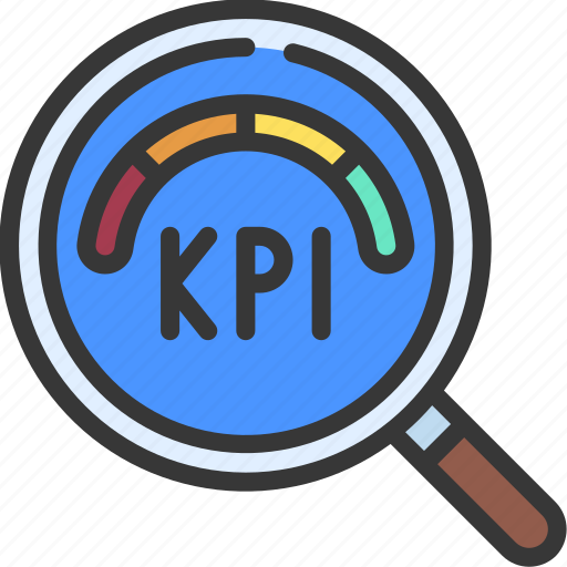Kpi, progress, business, review, loupe icon - Download on Iconfinder