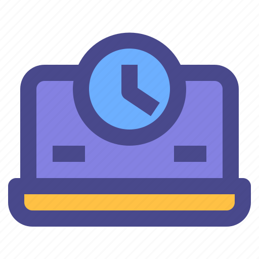 Laptop, time, business, clock, manager icon - Download on Iconfinder