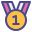 medal, achievement, award, first, success 