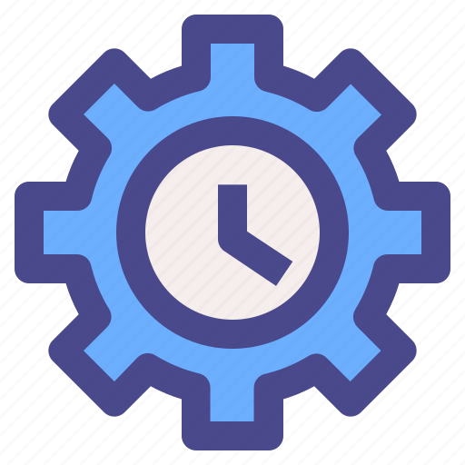 Setting, time, clock, management, gear icon - Download on Iconfinder