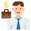 avatar, business, businessman, character, male, man, salesman 