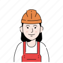 avatar, worker, woman, construction