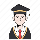 avatar, graduation, man, student