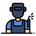 avatar, factory, welder, welding, worker