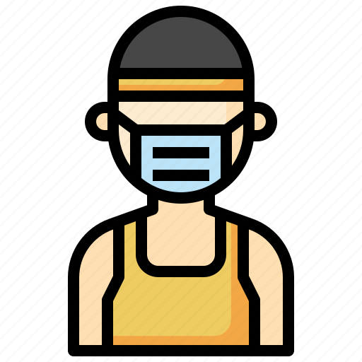 Athlete, fitness, afro, user, man, medical, mask icon - Download on Iconfinder