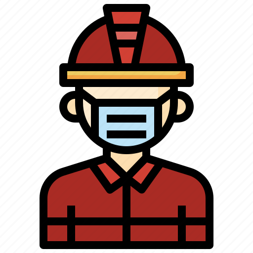 Firefighter, professions, people, man, user, medical, mask icon - Download on Iconfinder