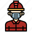 firefighter, professions, people, man, user, medical, mask 