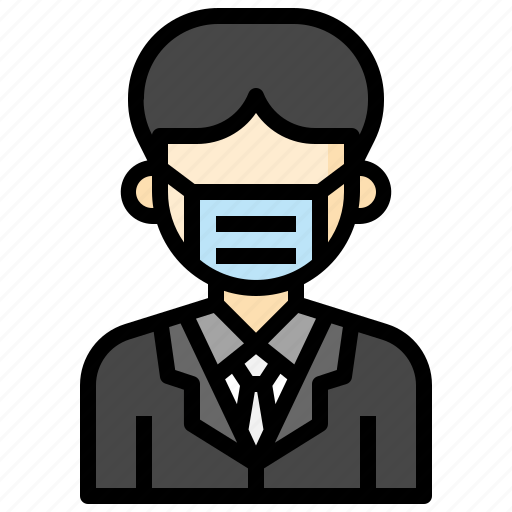 Manager, profession, suit, tie, glasses, medical, mask icon - Download on Iconfinder