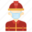 firefighter, professions, people, man, user, medical, mask 