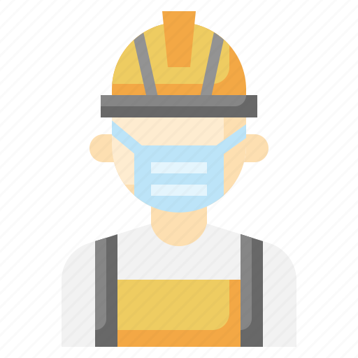 Miner, man, overalls, professions, jobs, medical, mask icon - Download on Iconfinder