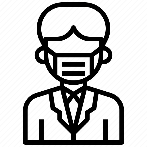 Businessman, man, user, people, profile, medical, mask icon - Download on Iconfinder